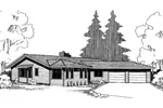 Ranch House Plan Front of Home - Caulfield Country Ranch Home 085D-0306 - Search House Plans and More