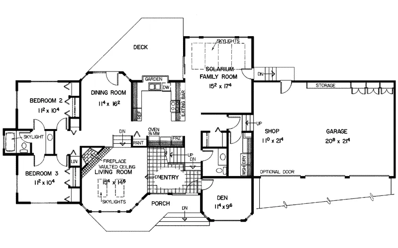 Contemporary House Plan First Floor - Marquis Ranch Home 085D-0322 - Shop House Plans and More