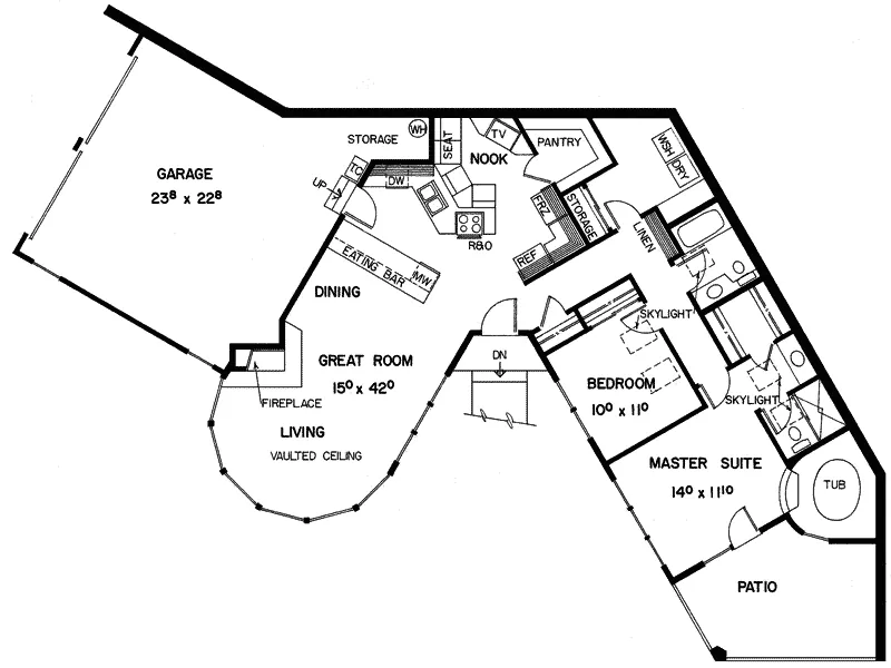 Traditional House Plan First Floor - Kinglesy Ranch Home 085D-0338 - Search House Plans and More