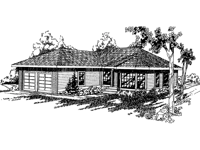 Contemporary House Plan Front of Home - Valvero Ranch Home 085D-0365 - Shop House Plans and More