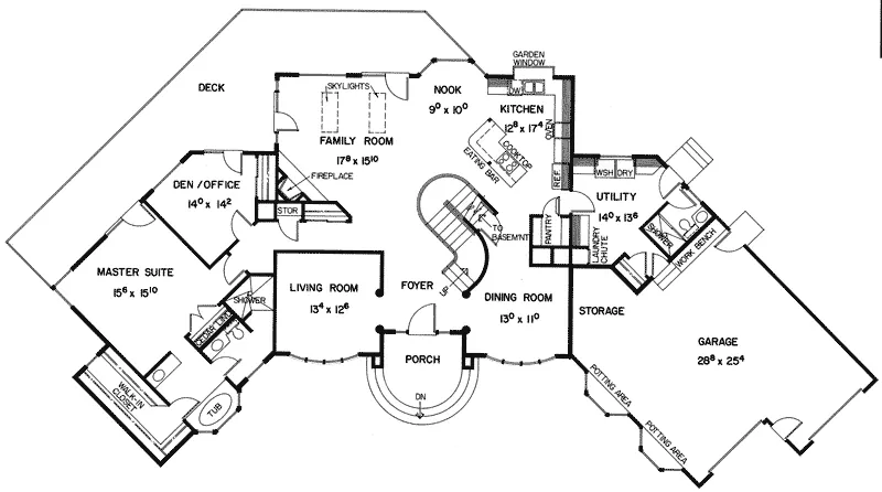 Luxury House Plan First Floor - Archer Manor Luxury Home 085D-0386 - Search House Plans and More