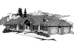 Luxury House Plan Front of Home - Archer Manor Luxury Home 085D-0386 - Search House Plans and More