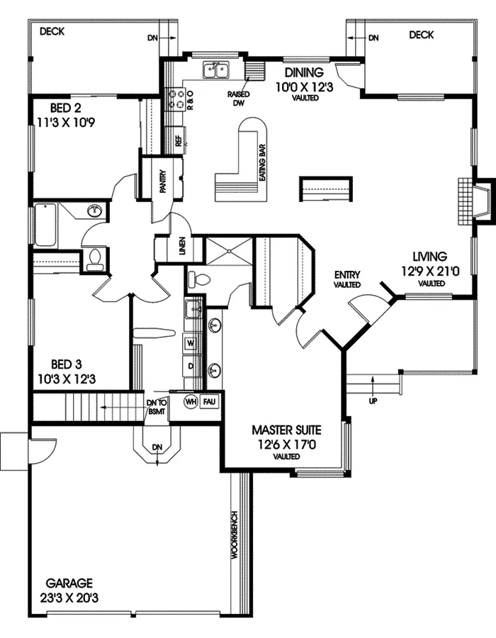 Ranch House Plan First Floor - Catanzaro Contemporary Home 085D-0514 - Search House Plans and More