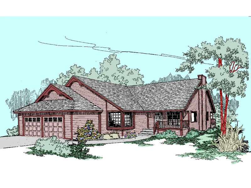 Ranch House Plan Front of Home - Catanzaro Contemporary Home 085D-0514 - Search House Plans and More