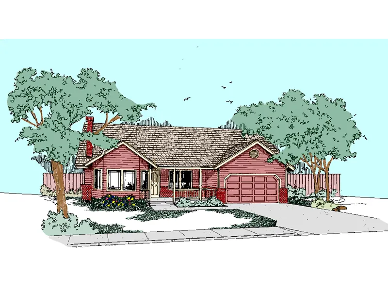 Ranch House Plan Front of Home - Grange Hill Contemporary Home 085D-0525 - Search House Plans and More