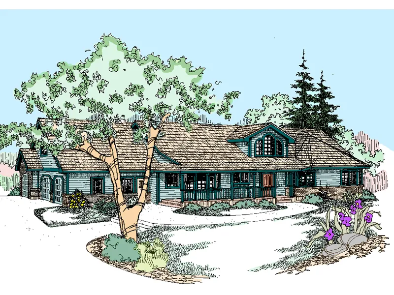 Ranch House Plan Front of Home - Postgrove Contemporary Home 085D-0530 - Shop House Plans and More