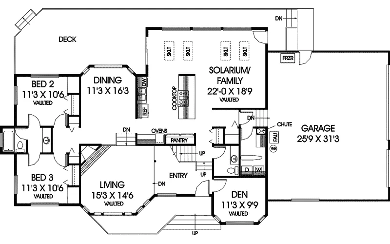 Traditional House Plan First Floor - Camborne Way Contemporary Home 085D-0548 - Search House Plans and More