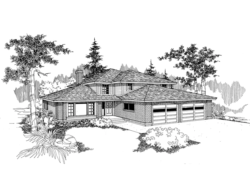 Contemporary House Plan Front of Home - Elk Valley Contemporary Home 085D-0556 - Search House Plans and More