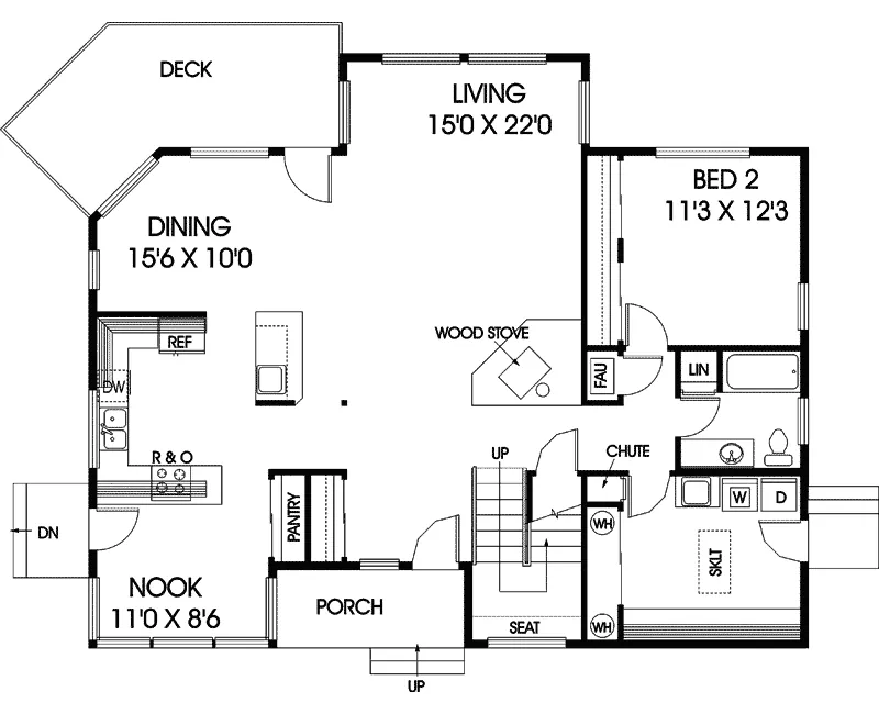 Contemporary House Plan First Floor - Blythe Terrace Contemporary Home 085D-0573 - Search House Plans and More