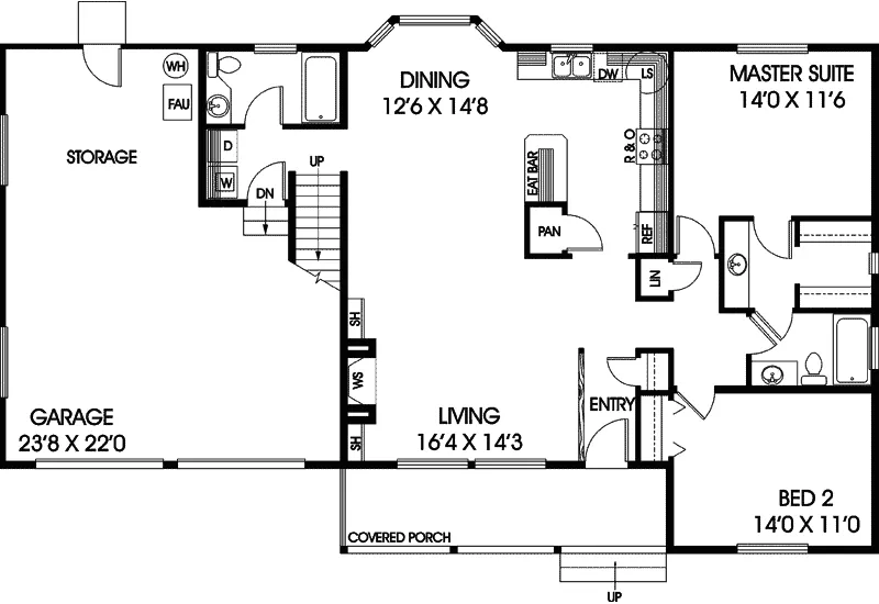Traditional House Plan First Floor - Ozarkglen Rustic Home 085D-0583 - Shop House Plans and More