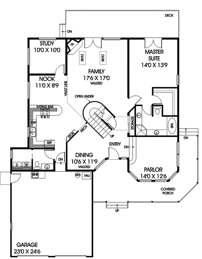 Farmhouse Plan First Floor - Mirella Rustic Home 085D-0600 - Shop House Plans and More