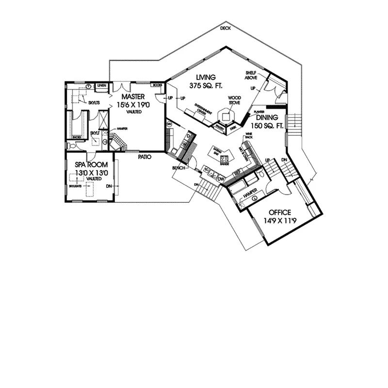 Adobe House Plans & Southwestern Home Design First Floor - Collins Spring Southwestern Home 085D-0619 - Search House Plans and More