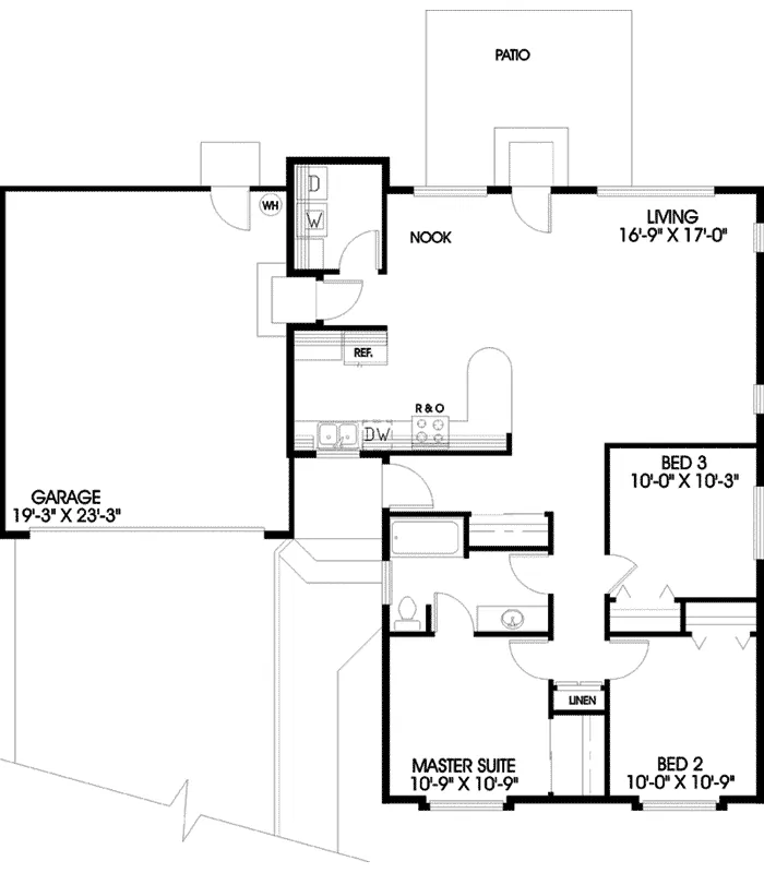 Country House Plan First Floor - Curryville  Contemporary Home 085D-0639 - Search House Plans and More