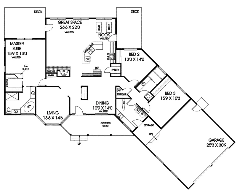 Country House Plan First Floor - Rutherfordglen Ranch Home 085D-0655 - Shop House Plans and More