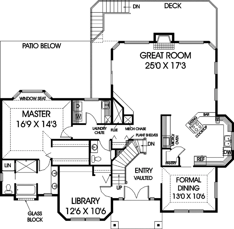 Traditional House Plan First Floor - Altaira Mediterranean Home 085D-0687 - Search House Plans and More