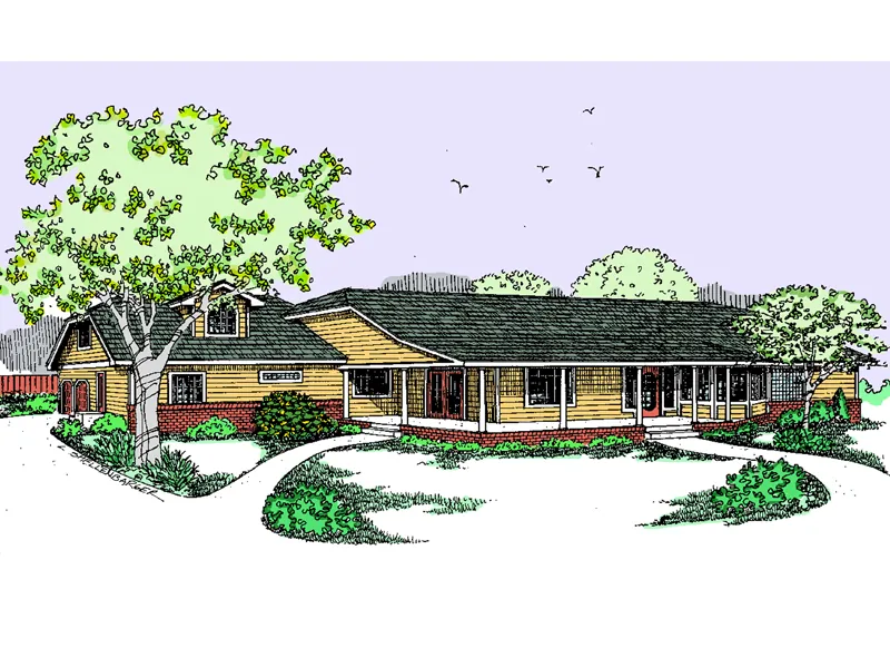 Acadian Inspired Ranch With Wide Covered Porch