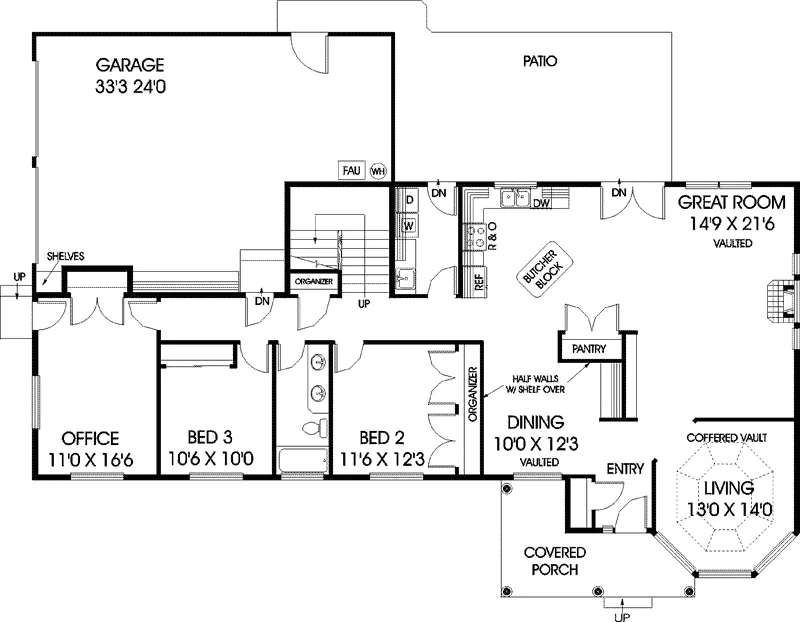 Tudor House Plan First Floor - Rosehaven Country Home 085D-0728 - Shop House Plans and More