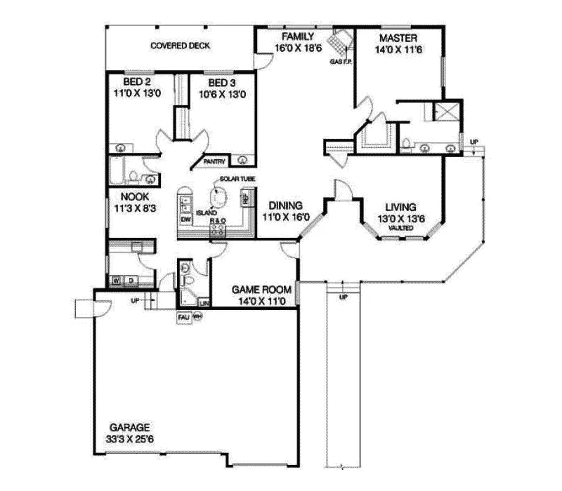 Traditional House Plan First Floor - Laurelwood Country Ranch Home 085D-0745 - Shop House Plans and More