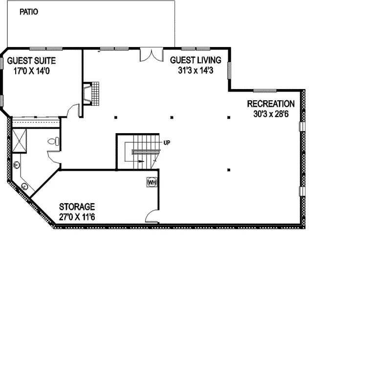 Country House Plan Lower Level Floor - Wandsworth Tudor Country Home 085D-0786 - Shop House Plans and More