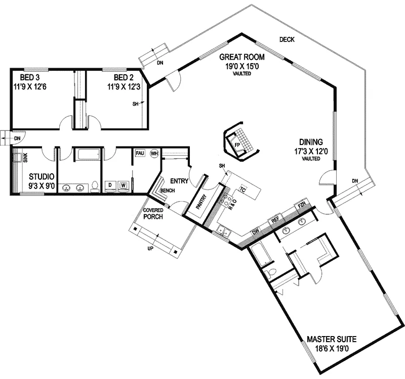 Country House Plan First Floor - Holdingford Ranch Home 085D-0789 - Search House Plans and More