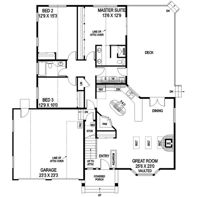 Contemporary House Plan First Floor - Pinhook Shingle Style Home 085D-0791 - Shop House Plans and More