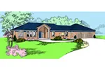 Southwestern House Plan Front of Home - Greenleaf Ranch Home 085D-0811 - Search House Plans and More