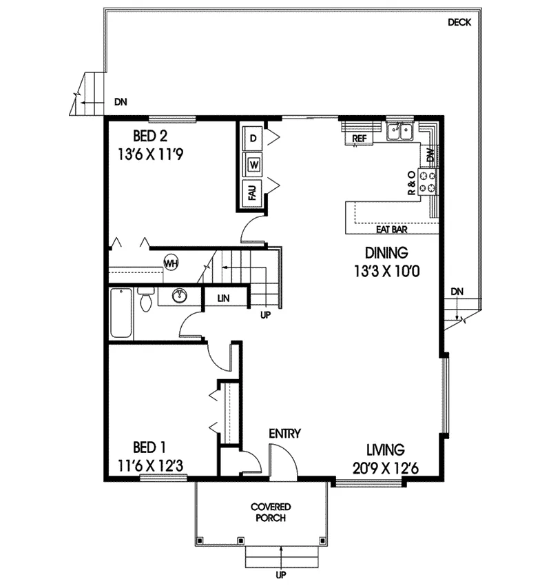 Traditional House Plan First Floor - Tranquility Vacation Lake Home 085D-0832 - Shop House Plans and More