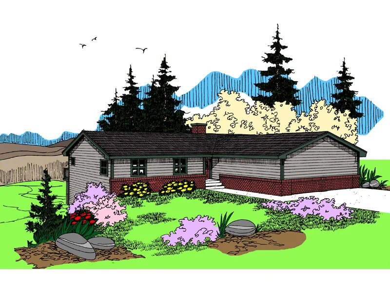 Ranch House Plan Front of Home - Lopina Ranch Home 085D-0864 - Shop House Plans and More