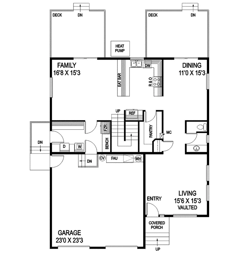 Country House Plan First Floor - Ronocco Saltbox Style Home 085D-0879 - Shop House Plans and More