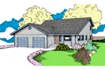 Country House Plan Front of Home - Ronocco Saltbox Style Home 085D-0879 - Shop House Plans and More