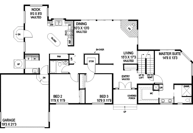 Craftsman House Plan First Floor - Rosa Contemporary Home 085D-0885 - Shop House Plans and More