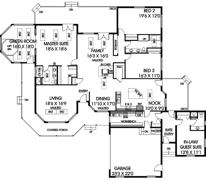 Luxury House Plan First Floor - Hartle Hill Luxury Ranch Home 085D-0929 - Search House Plans and More