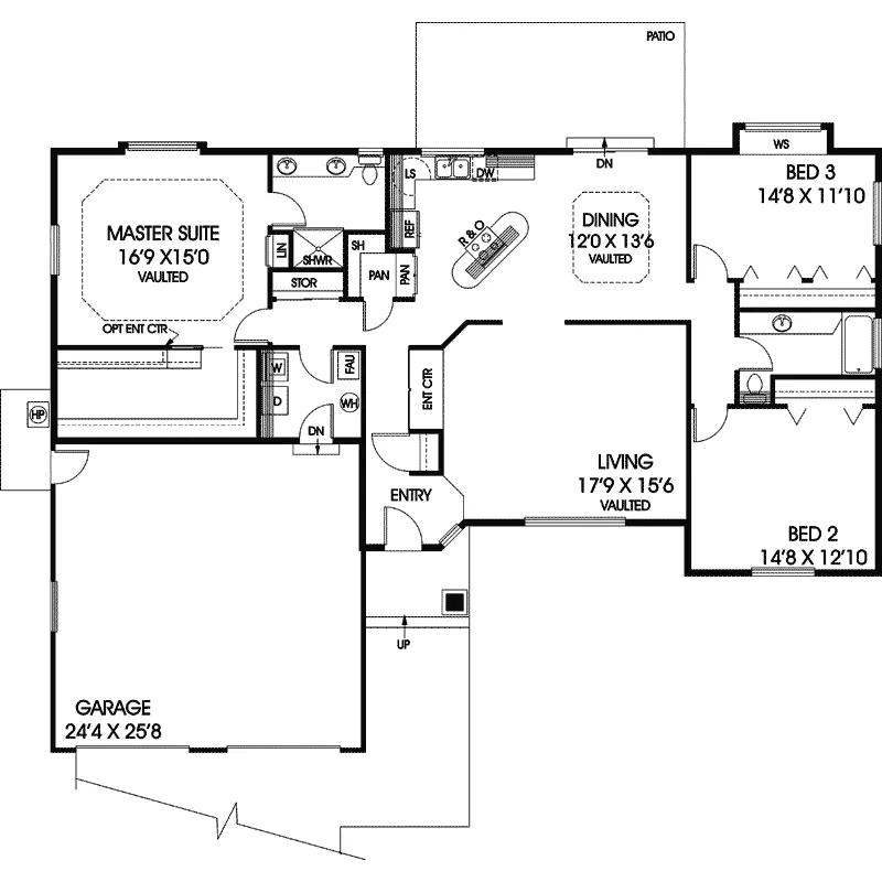 Contemporary House Plan First Floor - Kingsland Mill Traditional Home 085D-0930 - Search House Plans and More