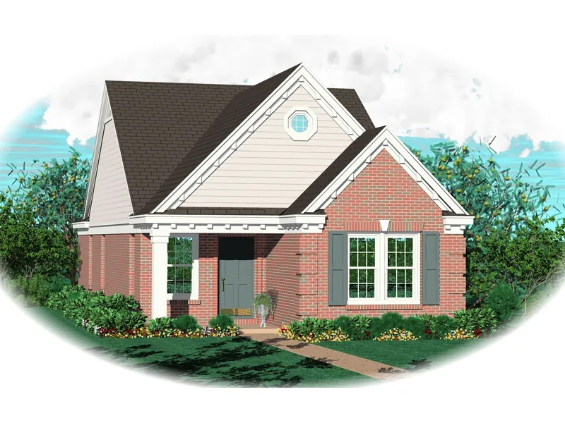 Traditional House Plan Front of Home - Chamblin Narrow Lot Ranch Home 087D-0014 - Search House Plans and More