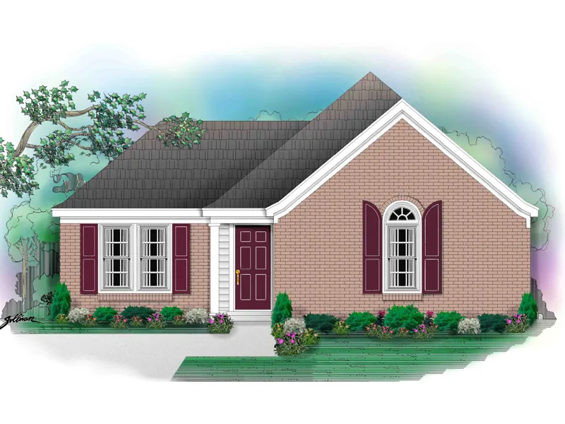 Traditional House Plan Front of Home - Cedarmoor Ranch Home 087D-0020 - Search House Plans and More