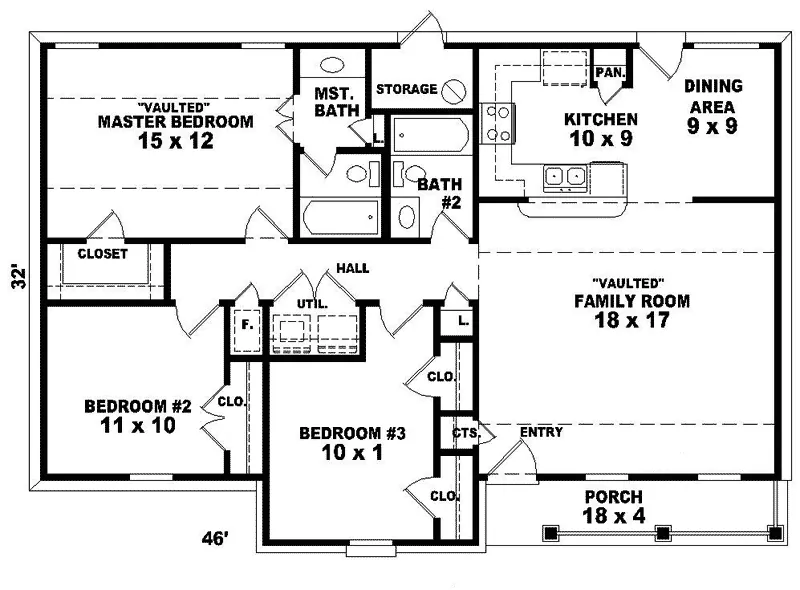 Traditional House Plan First Floor - Axel Ranch Home 087D-0031 - Search House Plans and More