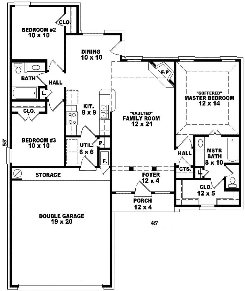 Traditional House Plan First Floor - Caraway European Ranch Home 087D-0039 - Search House Plans and More