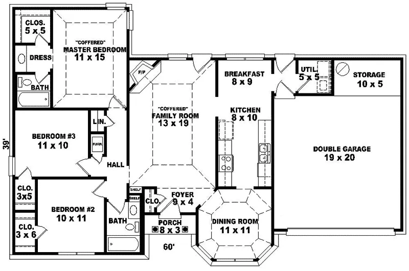 Country House Plan First Floor - Priscilla Pass Ranch Home 087D-0061 - Shop House Plans and More