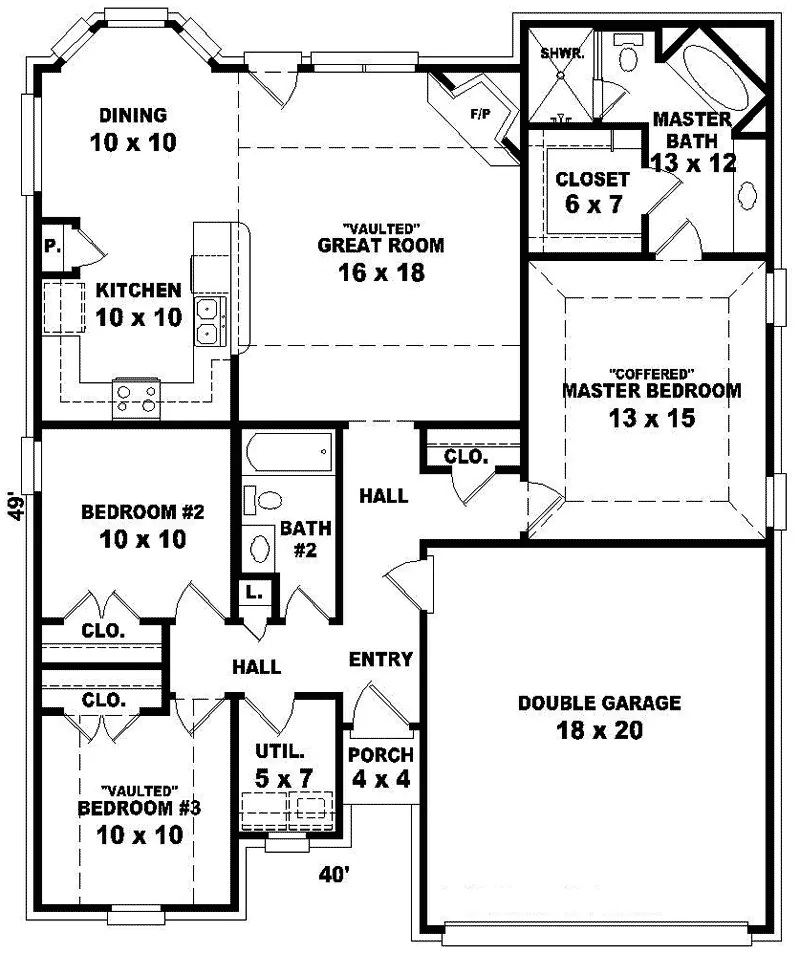 Country House Plan First Floor - Brandhorst Traditional Home 087D-0068 - Search House Plans and More