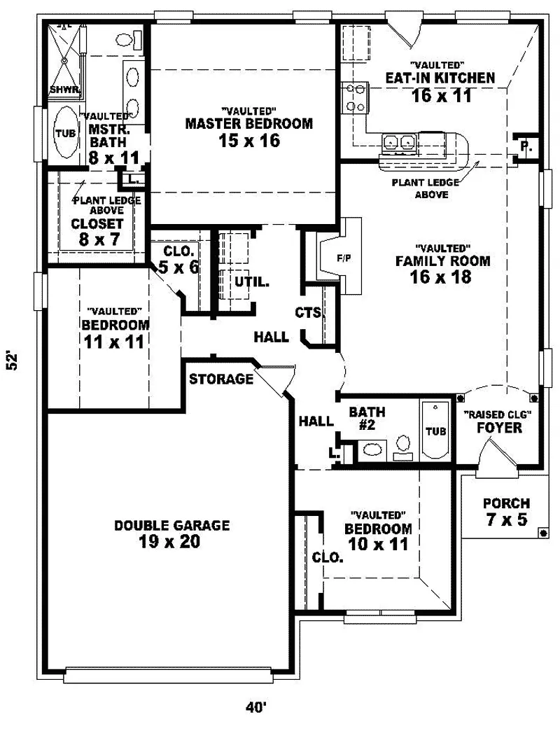 Traditional House Plan First Floor - Clovermere Ranch Home 087D-0078 - Search House Plans and More