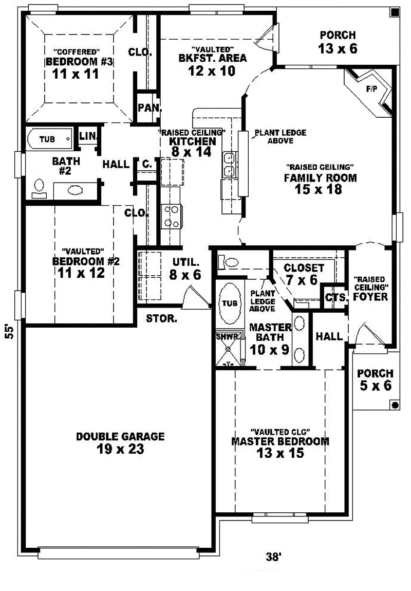 Country House Plan First Floor - Grandfarm Ranch Home 087D-0082 - Search House Plans and More