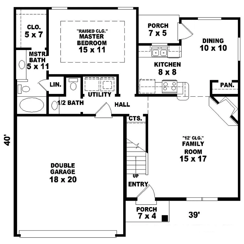Country House Plan First Floor - Haversham Crest Narrow Lot Home 087D-0097 - Search House Plans and More
