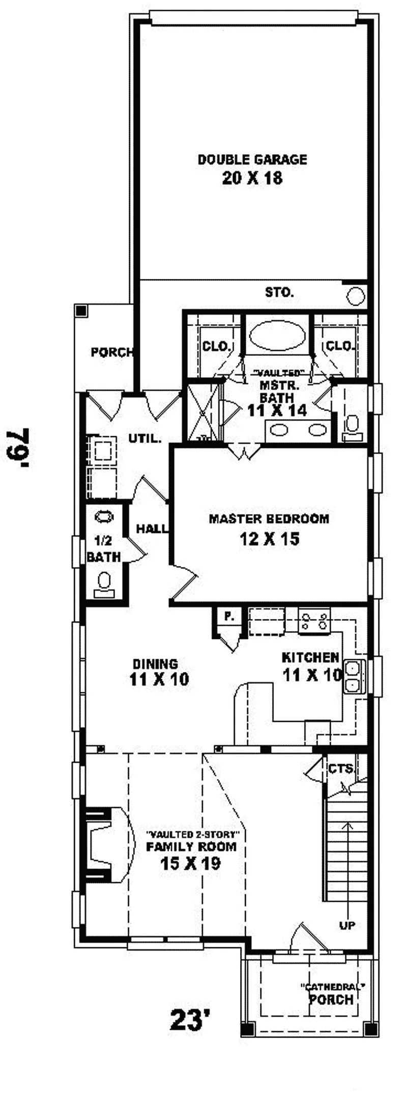 Neoclassical House Plan First Floor - Enderby Park Narrow Lot Home 087D-0099 - Search House Plans and More