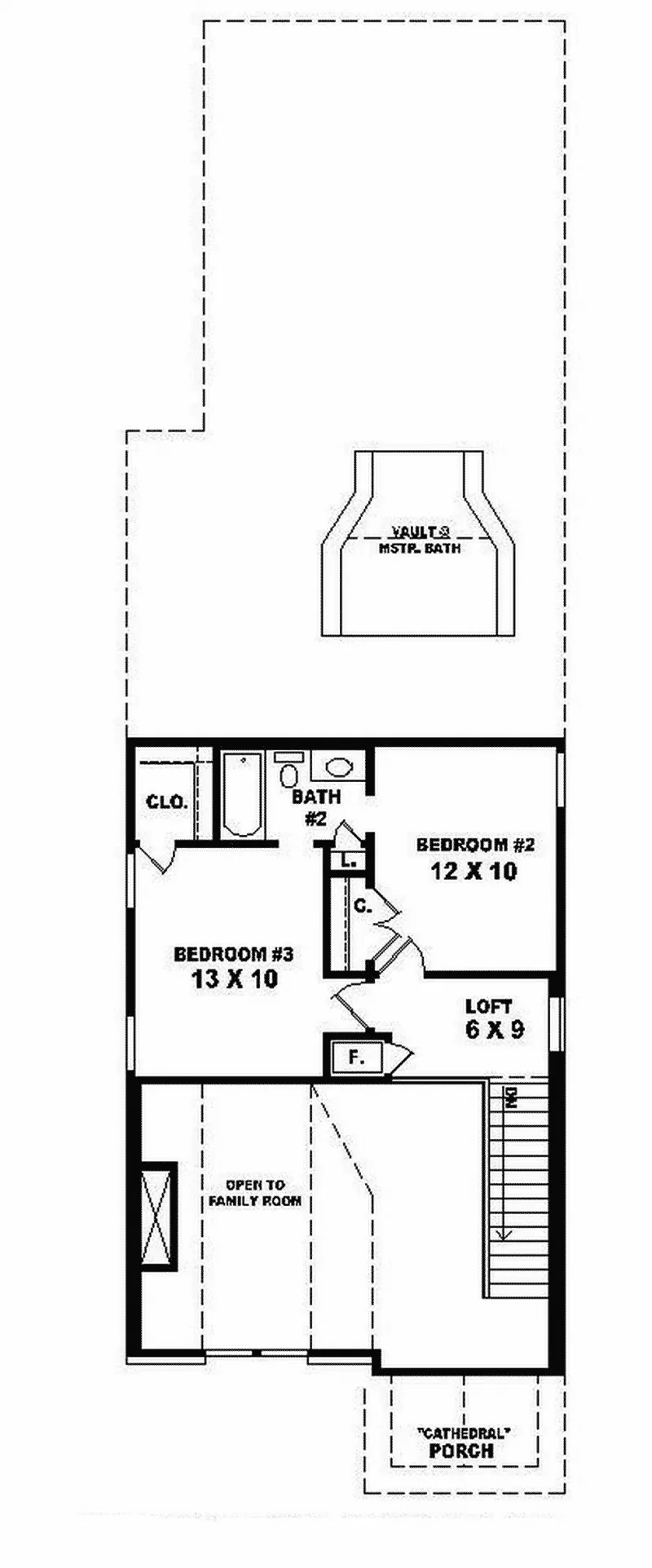 Neoclassical House Plan Second Floor - Enderby Park Narrow Lot Home 087D-0099 - Search House Plans and More