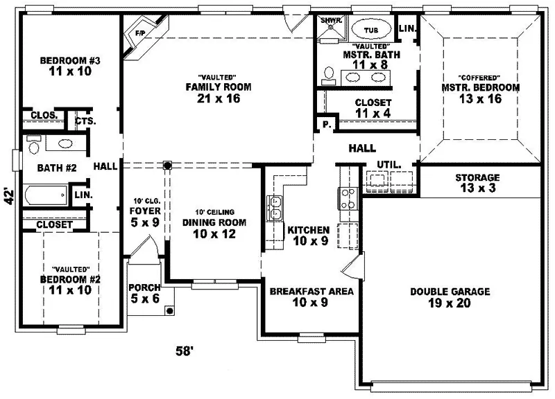 Country House Plan First Floor - Barlow Creek Ranch Home 087D-0103 - Search House Plans and More