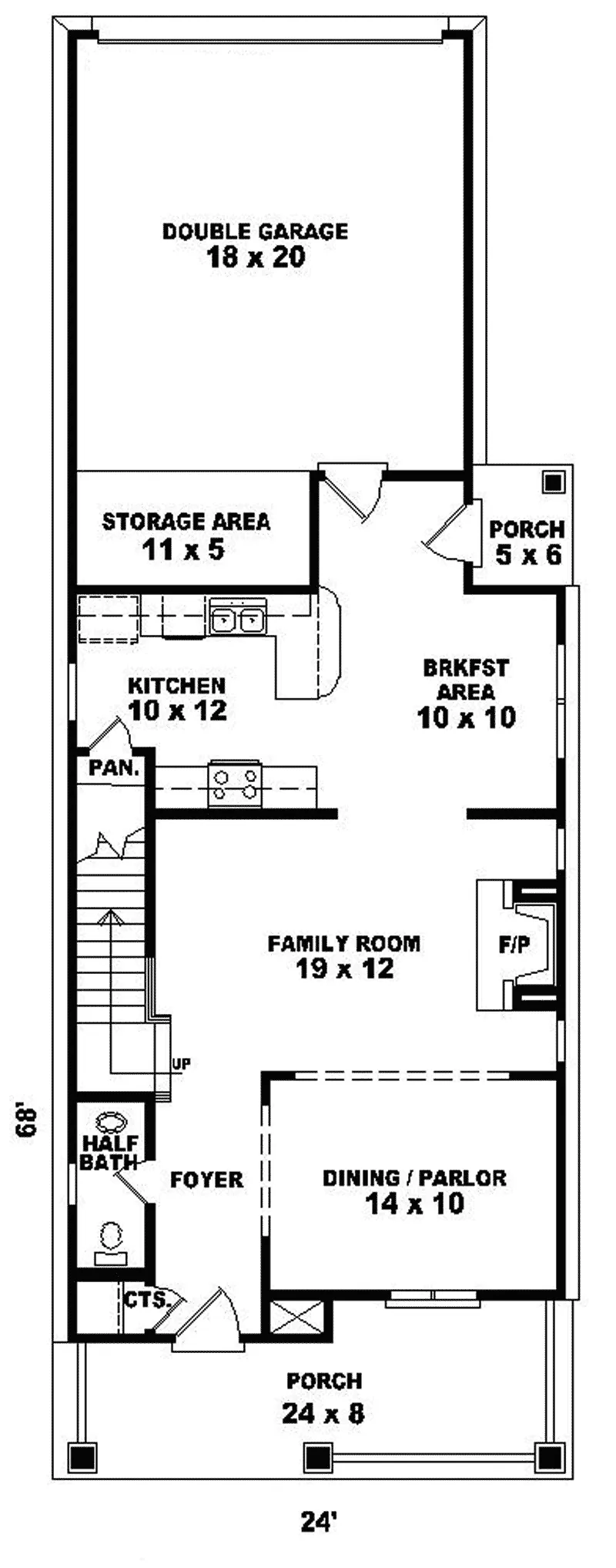 Cabin & Cottage House Plan First Floor - Meadow Creek Southern Home 087D-0126 - Shop House Plans and More