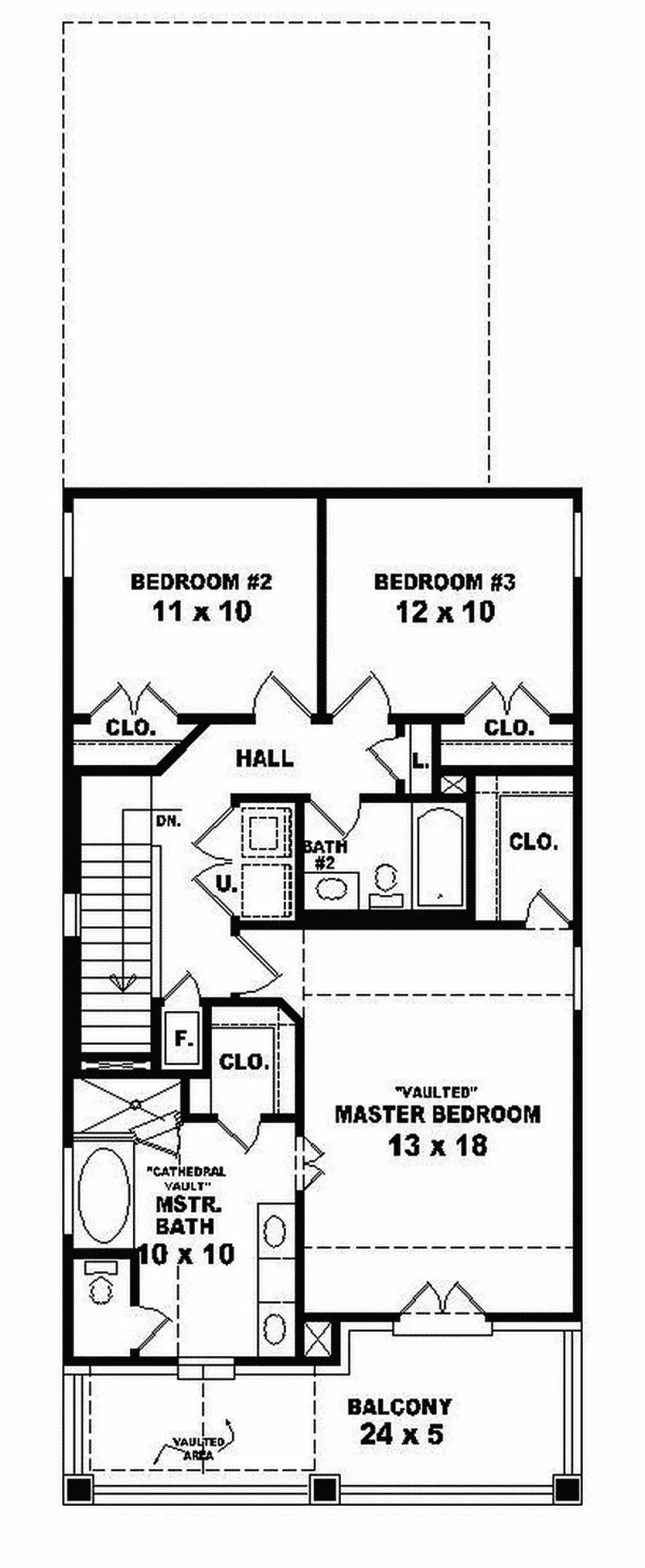 Colonial House Plan Second Floor - Melrose Acres Southern Home 087D-0134 - Shop House Plans and More