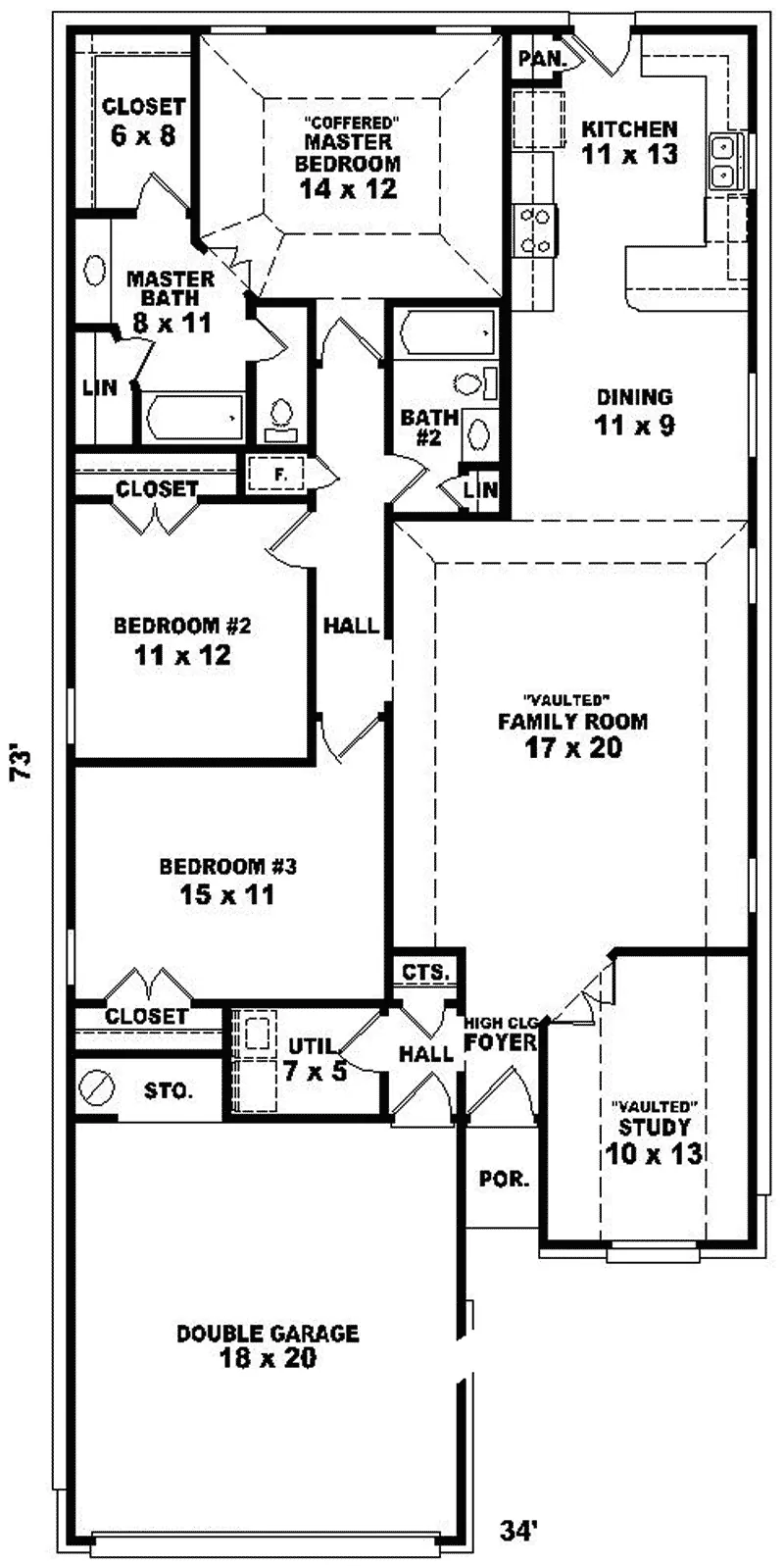 Country House Plan First Floor - Albany Ranch Home 087D-0141 - Search House Plans and More