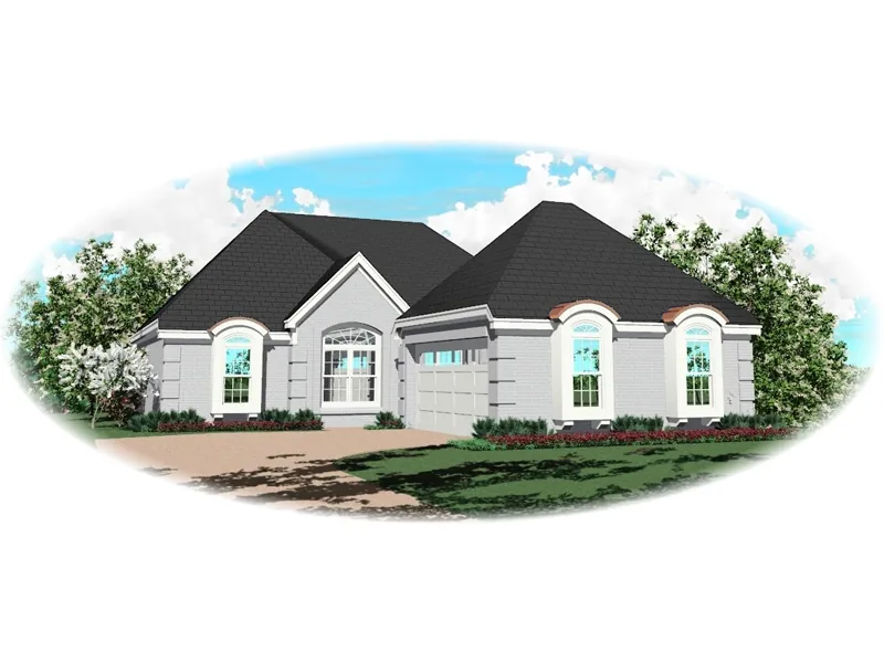 Ranch House Plan Front of Home - Mountaintrail Sunbelt Home 087D-0144 - Shop House Plans and More