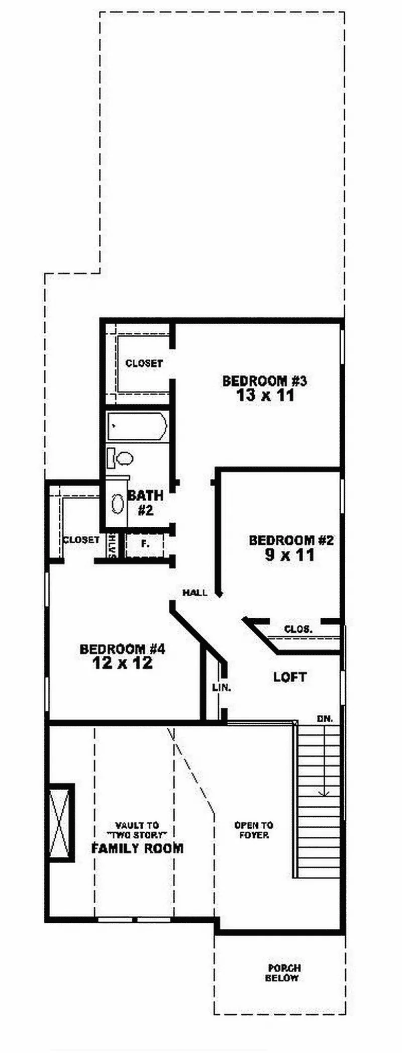 Neoclassical House Plan Second Floor - Peachwood Trail Narrow Lot Home 087D-0148 - Shop House Plans and More